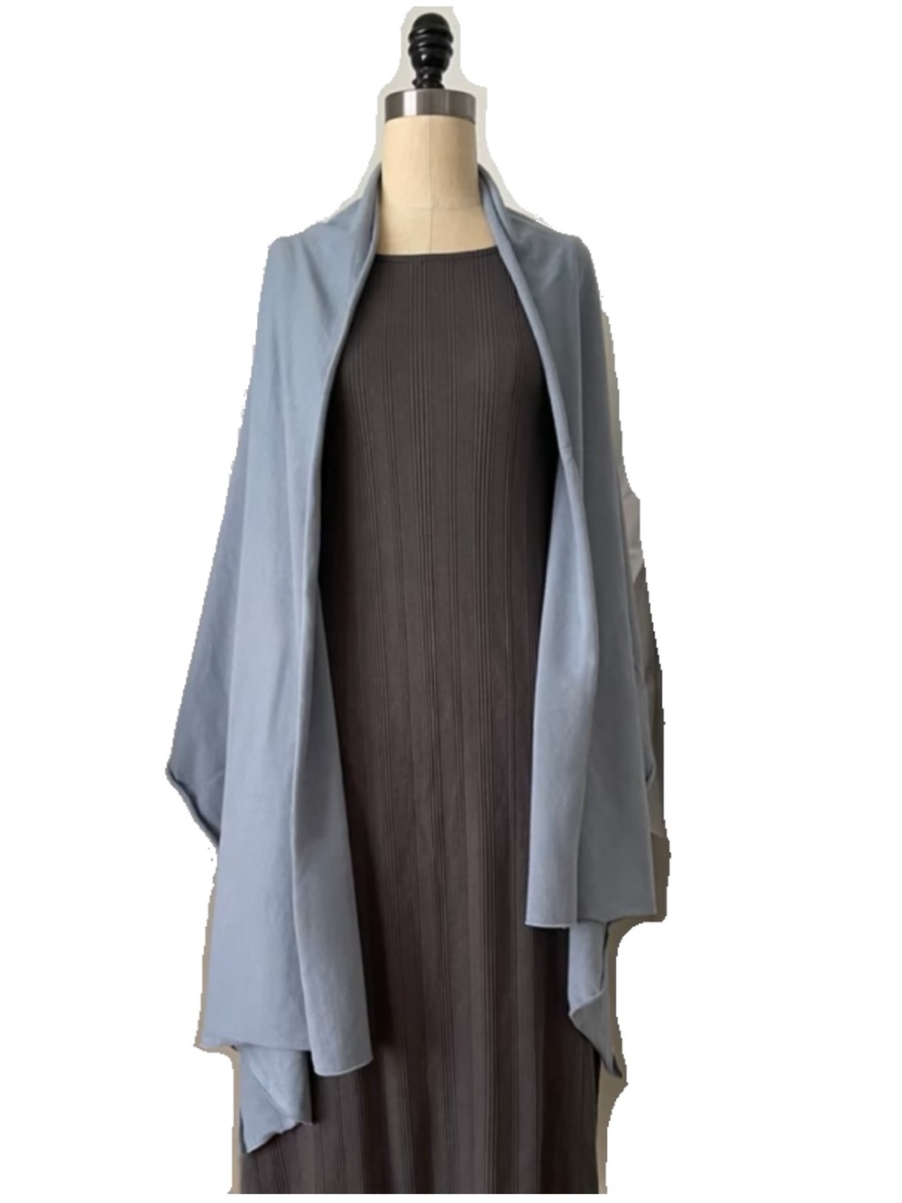 NWT Soft Wrap Dusty Blue shawl blanket scarf cozy fall wear cotton jersey new OS